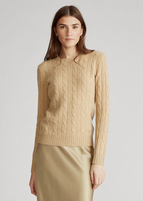 Sueter Polo Ralph Lauren Mujer Marrom - Cable-Knit Cashmere - VDOPJ5829